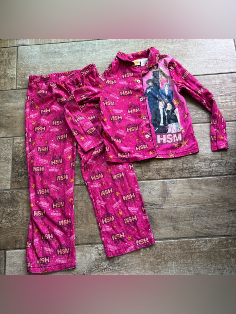 Y2K Disney High School Musical pink pyjama set girls Size 6/7 vintage